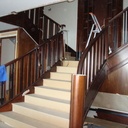 Habillage escalier beton depart courbe et à double révolution