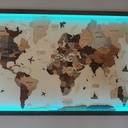 Cadre de type caisse américaine pour tableau map monde