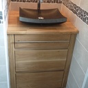 Meuble de salle de bain en chêne massif