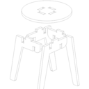 Petit tabouret en contreplaqué