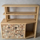 Bibliothèque en pin - bois de bout