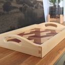 Plateau avec marqueterie