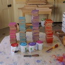 Paravent coloré à trois volets