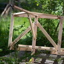 Trois remorques de vélo et leurs équipements (caisses, tables, parasol) pour sérigraphie itinérante