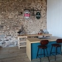 Cuisine d'été en bois de charpente