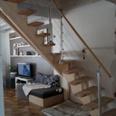 Escalier quart tournant double limon central V2