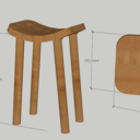 Petit tabouret assise courbe