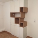 Placard déstructuré blanc et bois