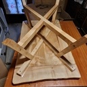 Table basse pyrogravé theme montagne