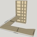 Bibliothèque avec bureau intégré