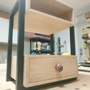 Table de nuit bois métal #récupération