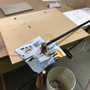 papier journal collé au placage