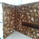 Porte et habillage au reliefs géométriques