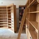 Bibliothèque chêne avec porte cachée