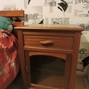 Chevet  en sapelli avec marqueterie 1 er année de cap