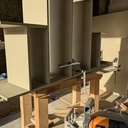 Assemblage itératif à lamelle, colle gel PU