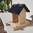 Mangeoire oiseaux en pins et plexiglass