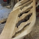 Escalier avec départ courbe et noyau.