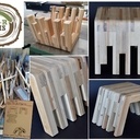 Tabouret "Mille-Pattes" en bois sur-cyclé