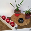 Plateau milieu de table, bougies, aromates