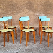 6 chaises bois formica années 50/60 http://www.gentlemen-designers.fr