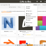 Filtres dans le catalogue des Logiciels