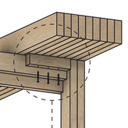 Méthode de Rex Krueger pour fixer le plateau au tréteau.