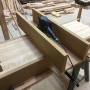 Dégauchissage du bloc capable réalisé en lamellé collé