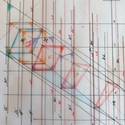 Traçage des sections verticales en violet en utilisant les arêtes du volume