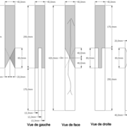 Dessin orthogonal de la pièce d'apprentissage, enture à sifflet .