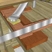 **7/** Sciages des abouts d'entailles une fois la pièce montée .