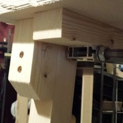 Tige filetée traversant toutes les pièces et basculant