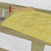 Epure de la piece d'assemblages intermédiaires biais à tenon/mortaise/Enfourchement traditionnels