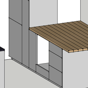 PDT affleurant aux façades des meubles bas