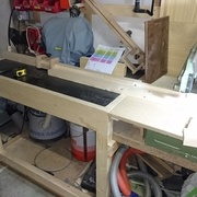 Vue sur ma vieille radiale rajeunie par une rallonge de table