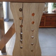 mise en place entre un support en douglas et un rail en teck !