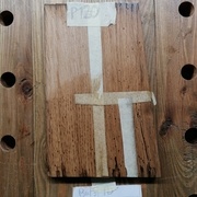 Tests de finition : Brut | Brut + Cire a gauche, puis FD | FD + Cire | FD + Cire + BdJ