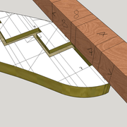 Etape 6 : tracage du second limon par superposition des bois et alignement des tracés d entailles