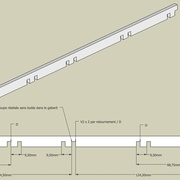Repères pour usinage des encoches du montant complet extérieur (Pièce rouge)