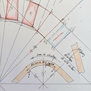 Schéma expliquant le décalage pour le dévers