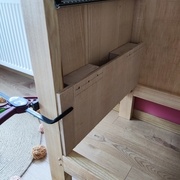 Création d'un gabarit pour l'occasion. Avec mes coulisses, l'erreur de précision ne pardonne pas.