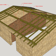 (fig 3) éléments de charpente sur pignons (intérieur et extérieur)