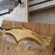 Puis découpe du grand arc de cercle