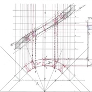 traçage du bloc capable, traçage du dévers et des points qui coupent le bloc capable x x' et z z'