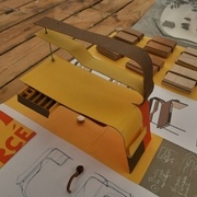 maquette qui se déplie dans le livre