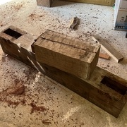 Poutre démontée en trois sections