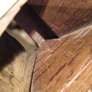 Géométrie initiale de l'embouchure avec empiècement (avant du rabot en haut de la photo)