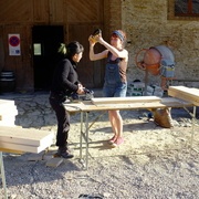 Atelier rabot, au soleil !