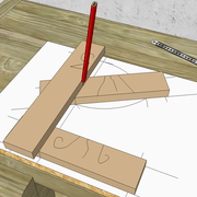 **2/** Nous traçons les *arasements théoriques* en se servant du montant comme règle