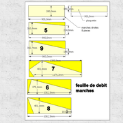 feuille de débit de marches relevé de plan